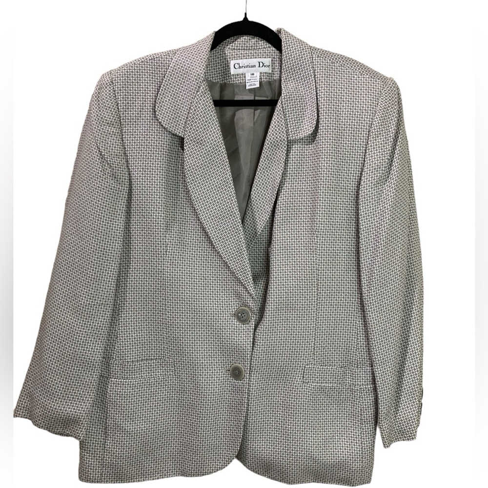 Vintage Christian Dior “Houndstooth” Blazer Jacket